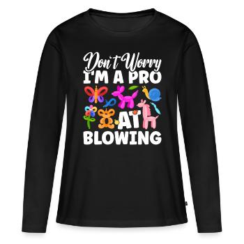 Ballon Twister Ballon Artiste Ballon Animaux - T-shirt manches longues Premium bio Femme - noir - Devant - Julia (174cm)