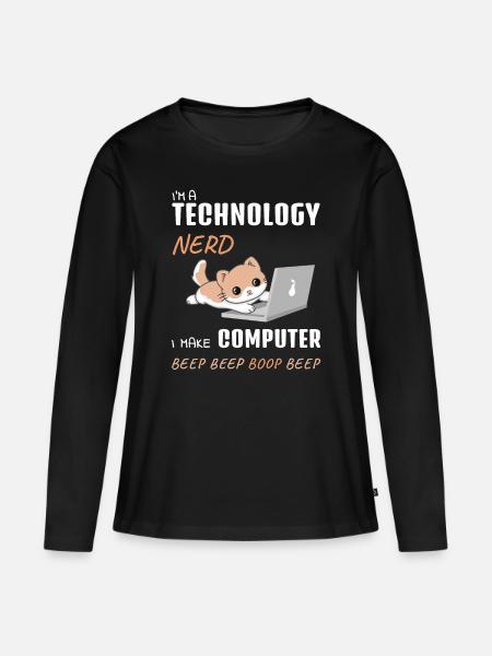 IT Computer Administrator Computerarbeit Geschenk - Frauen Premium Bio Langarmshirt - Schwarz