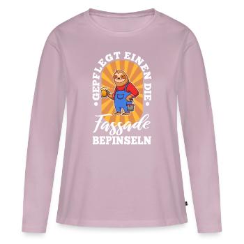 Peinture de la façade avec soin - T-shirt manches longues Premium bio Femme - rose poudré - Devant - Julia (174cm)