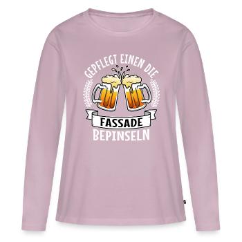 Peinture de la façade avec soin - T-shirt manches longues Premium bio Femme - rose poudré - Devant - Julia (174cm)