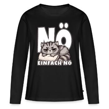 Non, juste non, Déclaration, Cat, Drôle, Lève-tard - T-shirt manches longues Premium bio Femme - noir - Devant - Julia (174cm)