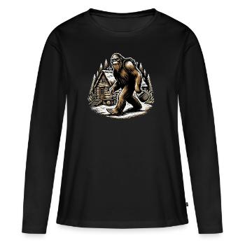 Bigfoot Sasquatch de collection - T-shirt manches longues Premium bio Femme - noir - Devant - Julia (174cm)