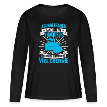 La construction d’asphalte n’est pas une construction routière chaotique - T-shirt manches longues Premium bio Femme - noir - Devant - Julia (174cm)