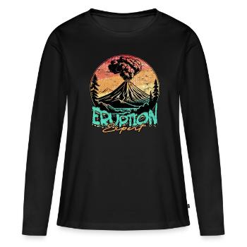 Géologie, géologue, spécialiste des éruptions en sciences de la Terre - T-shirt manches longues Premium bio Femme - noir - Devant - Julia (174cm)