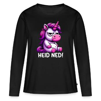Heid Ned - Frauen Premium Bio Langarmshirt - Schwarz - Vorne - Julia (174cm)