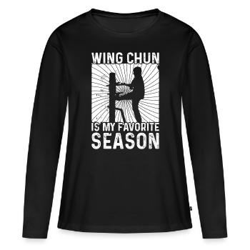Le Wing Chun est ma saison préférée - Wing Chun - T-shirt manches longues Premium bio Femme - noir - Devant - Julia (174cm)