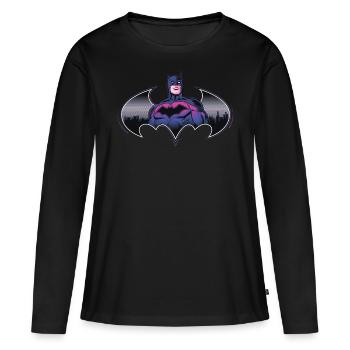 Batman Cool Design Avec Logo Et Costume Rose - T-shirt manches longues Premium bio Femme - noir - Devant - Julia (174cm)