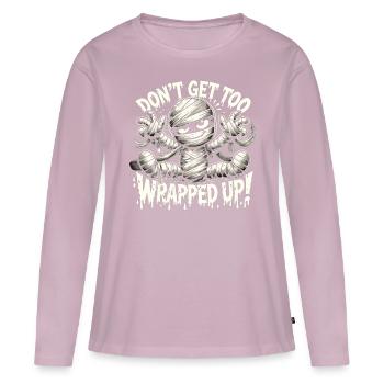 Wrapped Mummy Halloween Shirt - Women's Premium Organic Long Sleeve Shirt - dusky pink - Front - Julia (174cm)