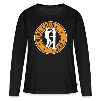 Wing Chun Papa Combattant de Wing Chun - T-shirt manches longues Premium bio Femme - noir - Devant - Julia (174cm)