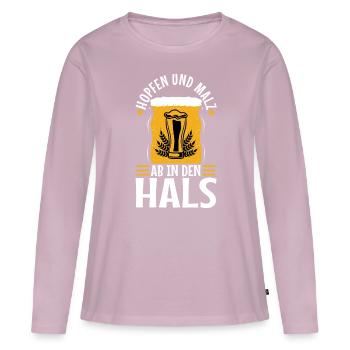 Hops and malt - Women's Premium Organic Long Sleeve Shirt - dusky pink - Front - Julia (174cm)