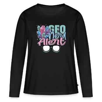 Géologue géologue Geo Nerd Alert - T-shirt manches longues Premium bio Femme - noir - Devant - Julia (174cm)