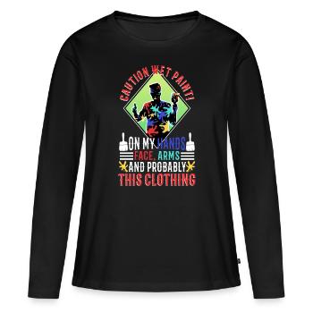 Wet paint - Women's Premium Organic Long Sleeve Shirt - black - Front - Julia (174cm)