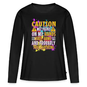 Wet paint - Women's Premium Organic Long Sleeve Shirt - black - Front - Julia (174cm)