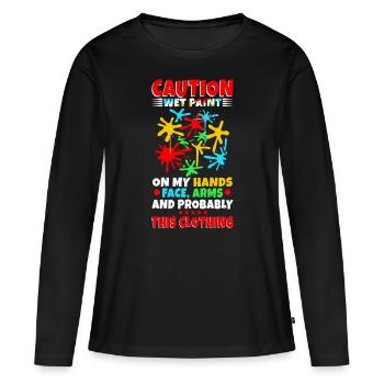 Wet paint - Women's Premium Organic Long Sleeve Shirt - black - Front - Julia (174cm)