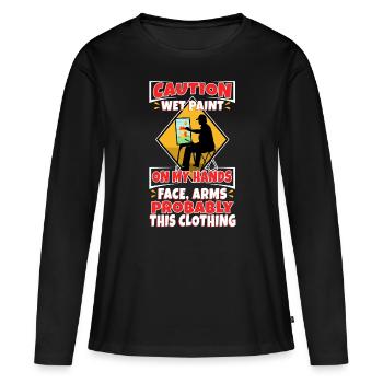 Wet paint - Women's Premium Organic Long Sleeve Shirt - black - Front - Julia (174cm)