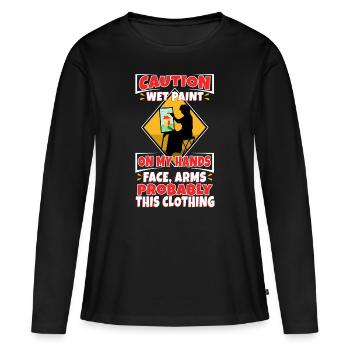 Wet paint - Women's Premium Organic Long Sleeve Shirt - black - Front - Julia (174cm)
