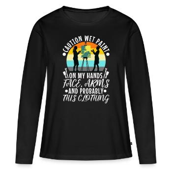 Wet paint - Women's Premium Organic Long Sleeve Shirt - black - Front - Julia (174cm)