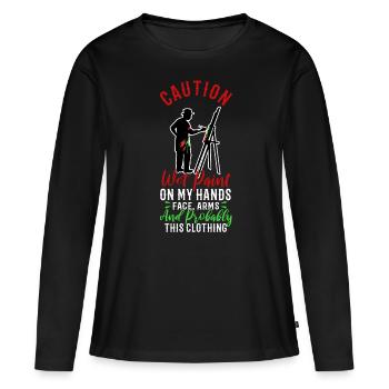 Wet paint - Women's Premium Organic Long Sleeve Shirt - black - Front - Julia (174cm)