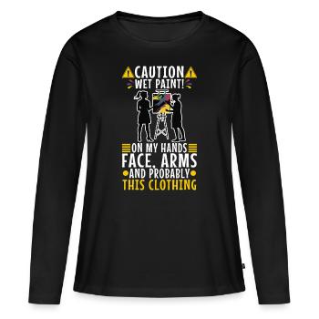 Wet paint - Women's Premium Organic Long Sleeve Shirt - black - Front - Julia (174cm)