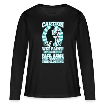 Wet paint - Women's Premium Organic Long Sleeve Shirt - black - Front - Julia (174cm)