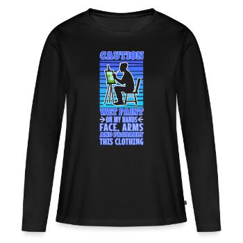 Wet paint - Women's Premium Organic Long Sleeve Shirt - black - Front - Julia (174cm)
