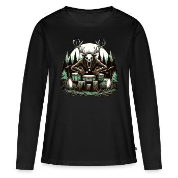 Batteur Wendigo Joueur de tambour - T-shirt manches longues Premium bio Femme - noir - Devant - Julia (174cm)
