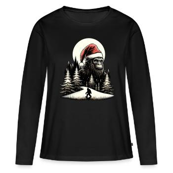 Père Noël Bigfoot - T-shirt manches longues Premium bio Femme - noir - Devant - Julia (174cm)