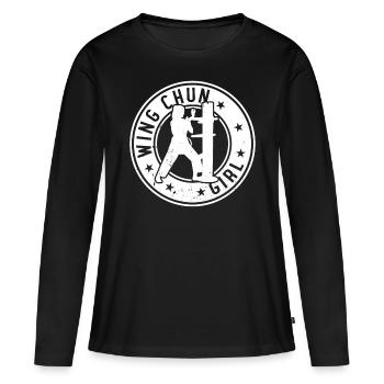 Wing Chun Fille Wing Chun Fille - T-shirt manches longues Premium bio Femme - noir - Devant - Julia (174cm)