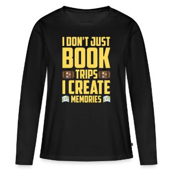 Commis au tourisme Agence de voyages - T-shirt manches longues Premium bio Femme - noir - Devant - Julia (174cm)