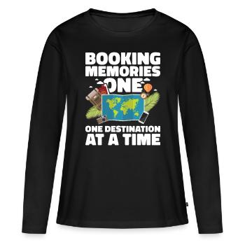 Commis au tourisme Agence de voyages - T-shirt manches longues Premium bio Femme - noir - Devant - Julia (174cm)