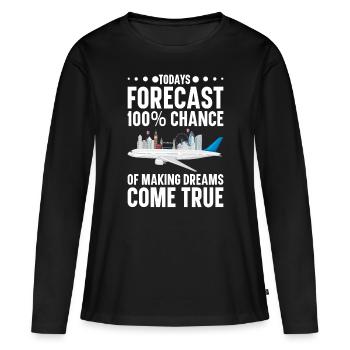 Commis au tourisme Agence de voyages - T-shirt manches longues Premium bio Femme - noir - Devant - Julia (174cm)