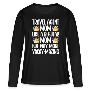 Commis au tourisme Agence de voyages - T-shirt manches longues Premium bio Femme - noir - Devant - Julia (174cm)