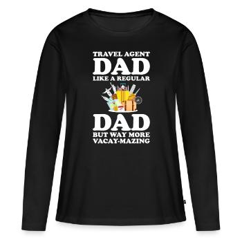 Commis au tourisme Agence de voyages - T-shirt manches longues Premium bio Femme - noir - Devant - Julia (174cm)
