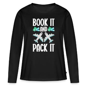 Commis au tourisme Agence de voyages - T-shirt manches longues Premium bio Femme - noir - Devant - Julia (174cm)