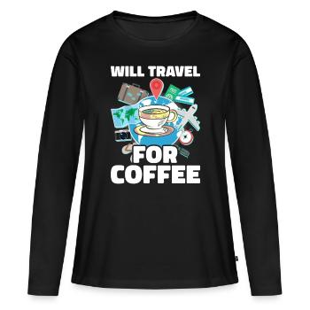 Commis au tourisme Agence de voyages - T-shirt manches longues Premium bio Femme - noir - Devant - Julia (174cm)