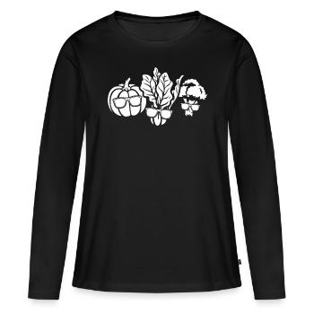 Gardening Funny vegetables Hobby Gardener - Frauen Premium Bio Langarmshirt - Schwarz - Vorne - Julia (174cm)