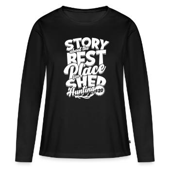 Bois Bois Chasse Bois Lancer Cannes - T-shirt manches longues Premium bio Femme - noir - Devant - Julia (174cm)