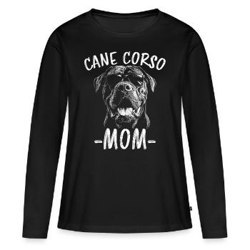 Cane Corso Italiano Maman Maman Cane Corso Cadeau - T-shirt manches longues Premium bio Femme - noir - Devant - Julia (174cm)