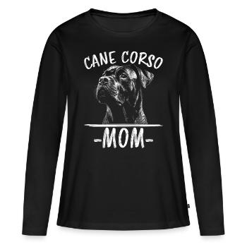 Cane Corso Italiano Maman Maman Cane Corso Cadeau - T-shirt manches longues Premium bio Femme - noir - Devant - Julia (174cm)