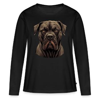 Cane corso - T-shirt manches longues Premium bio Femme - noir - Devant - Julia (174cm)