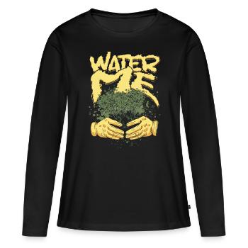 Plantes Plant Collector Plant Water Me - T-shirt manches longues Premium bio Femme - noir - Devant - Julia (174cm)