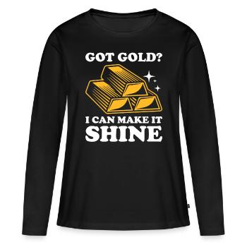 Goldsmith Gold Jewelry Manufacturer Gold Jewelry - Women's Premium Organic Long Sleeve Shirt - black - Front - Julia (174cm)