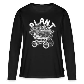 Collectionneur de plantes Plante Chuchoteur de plantes - T-shirt manches longues Premium bio Femme - noir - Devant - Julia (174cm)