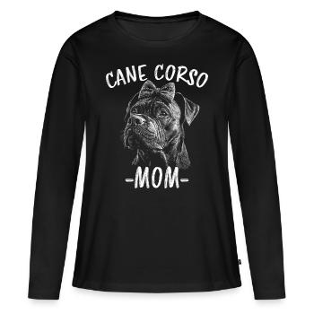 Cane Corso Italiano Maman Maman Cane Corso Cadeau - T-shirt manches longues Premium bio Femme - noir - Devant - Julia (174cm)