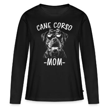 Cane Corso Italiano Maman Maman Cane Corso Cadeau - T-shirt manches longues Premium bio Femme - noir - Devant - Julia (174cm)