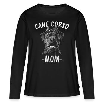 Cane Corso Italiano Maman Maman Cane Corso Cadeau - T-shirt manches longues Premium bio Femme - noir - Devant - Julia (174cm)