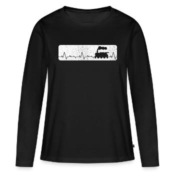 Maquettiste de trains, Locomotive miniature Locomotive - T-shirt manches longues Premium bio Femme - noir - Devant - Julia (174cm)