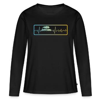 Maquettiste de trains, Locomotive miniature Locomotive - T-shirt manches longues Premium bio Femme - noir - Devant - Julia (174cm)