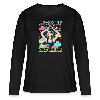 Gymnastik Kreide Und Glänzen - Frauen Premium Bio Langarmshirt - Schwarz - Vorne - Julia (174cm)