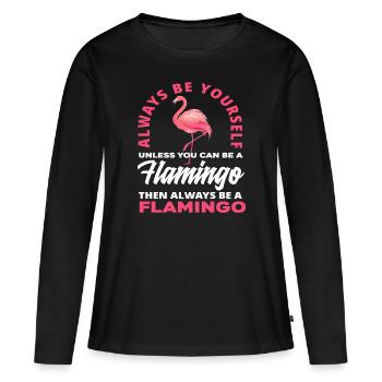 Flamingo Flamingo - Frauen Premium Bio Langarmshirt - Schwarz - Vorne - Julia (174cm)